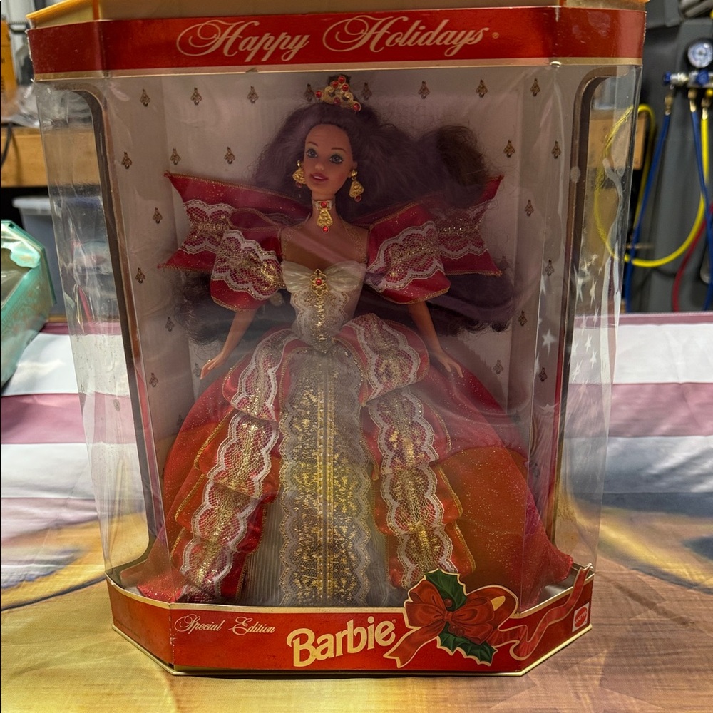 Barbie Special Edition Happy Holidays Doll - Red and Gold